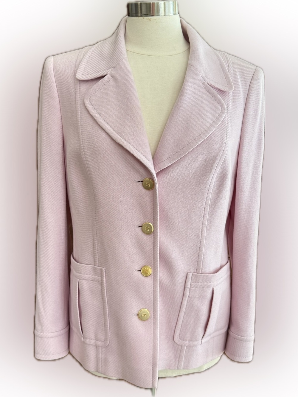 Escada Exclusively for Neiman Marcus Pink Wool Blend Blazer Jacket Size 42 EE Go